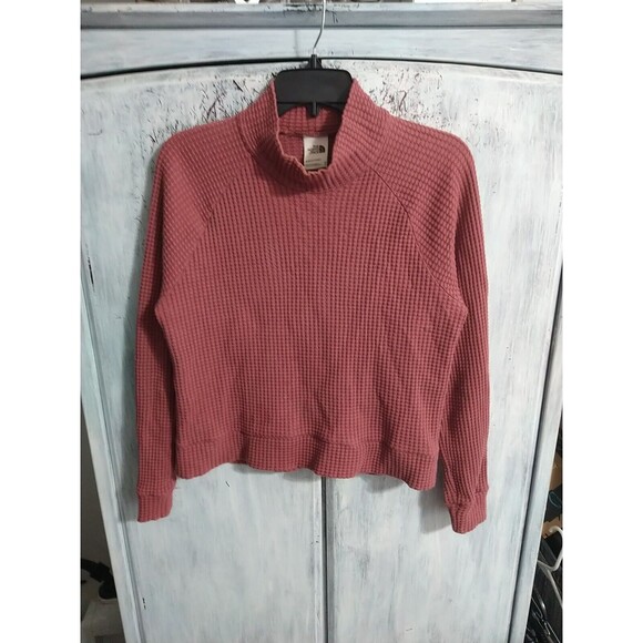North Face Turtleneck Waffle Long Sleeve Medium Top Blush Color - Picture 1 of 9